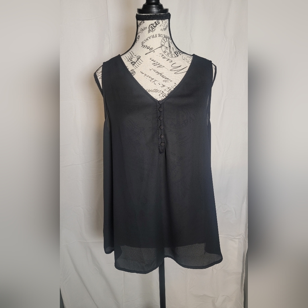 Apt 9 Womens Black Sleeveless Top Size Large Previously Owned Apt 9 Womens Black Sleeveless Top Size Large Previously Owned